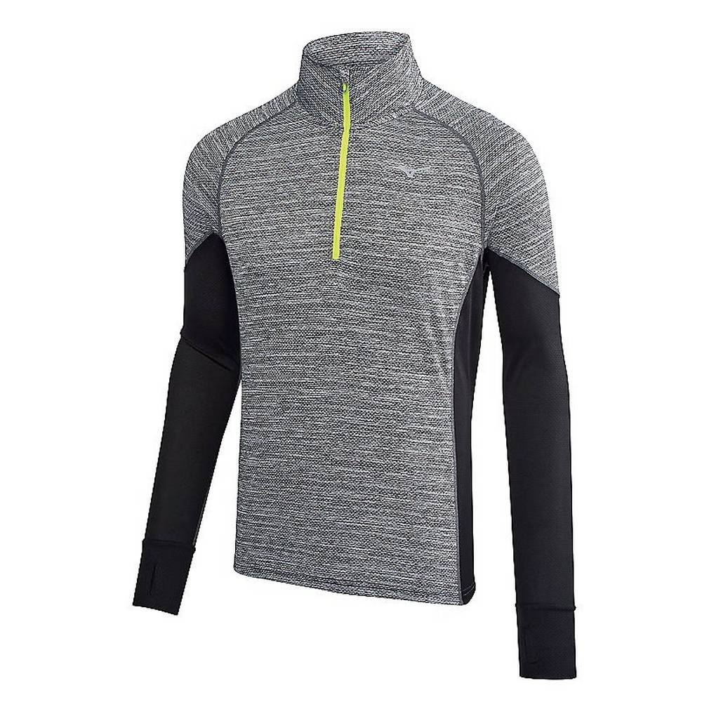 Maglie Running Mizuno Alpha Long Sleeve Half Cerniera Uomo - Nere - 01523-FSMJ